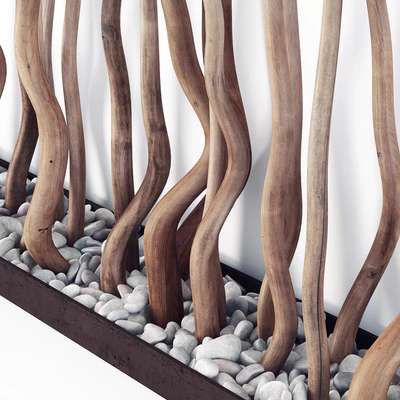 Branch thick fundamen pebble / Ветки толстые на основании с галькой — Вид 3