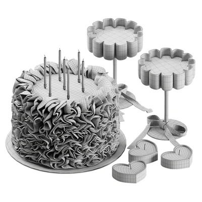 Decorative set with cake 011 KM — Ver 4
