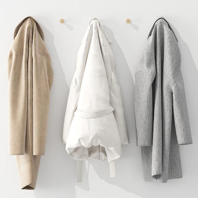 Outerwear and cap on hooks Set 01 — Ver 7