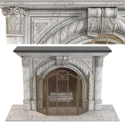 Rope Edge Fireplace Mantel — Ver 2