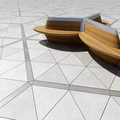Paving concrete plates triangular HR / street furniture 05 — Вид 2