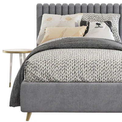 Bed with upholstered headboard 225 — Ver 5
