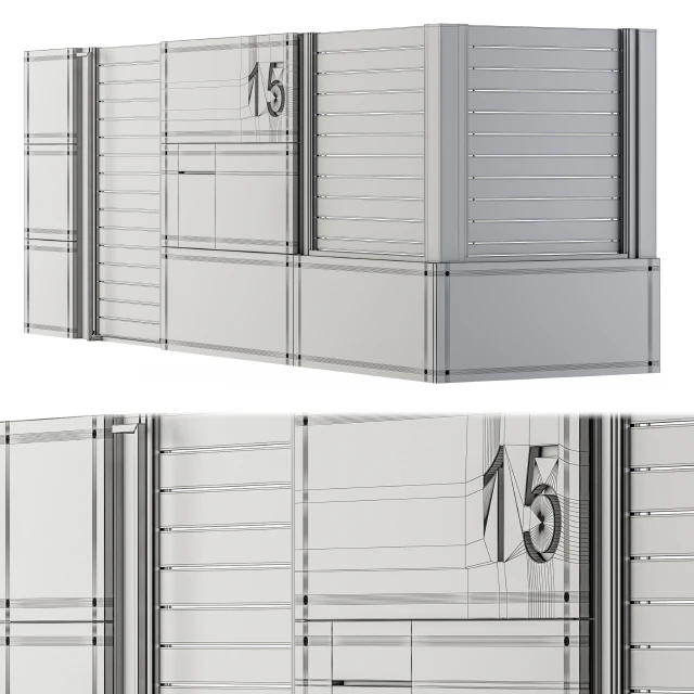 Concrete and Wood Fence Set 02 — Скачать