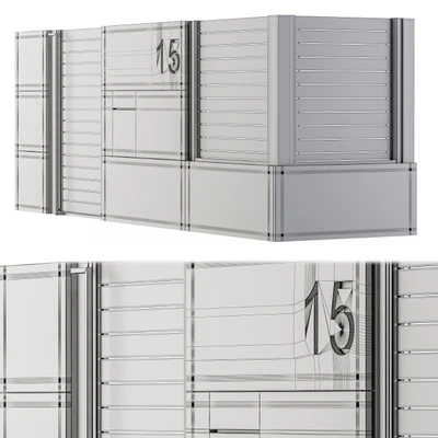 Concrete and Wood Fence Set 02 — Вид 4