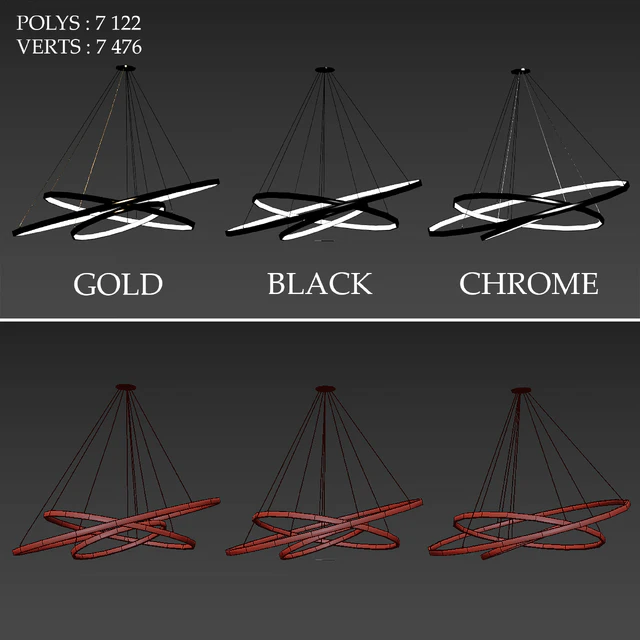 Chandeliers LED 3 rings — Descargar