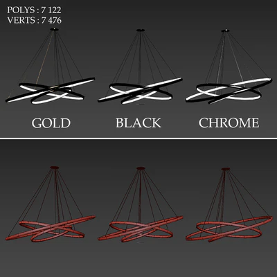 Chandeliers LED 3 rings — Ver 2