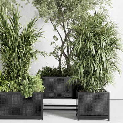 metal box plants on stand - set indoor plant 425 — Вид 5