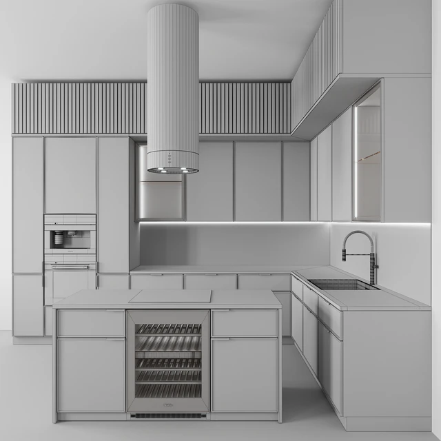 Kitchen №115  " Beige Rail " — Скачать