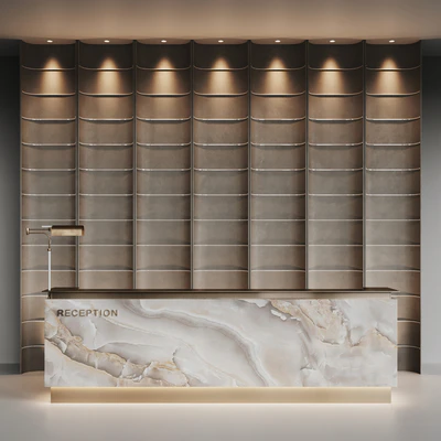 Beige marble hotel reception — Вид 3