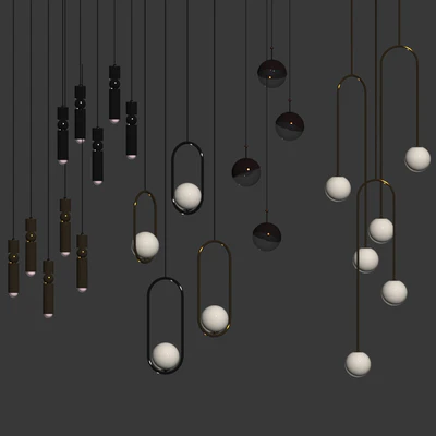 Four Hanging Light Set 01 — Вид 2
