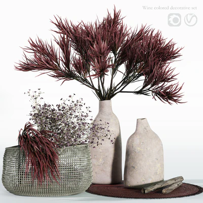 Wine colored decorative set — Ver 1