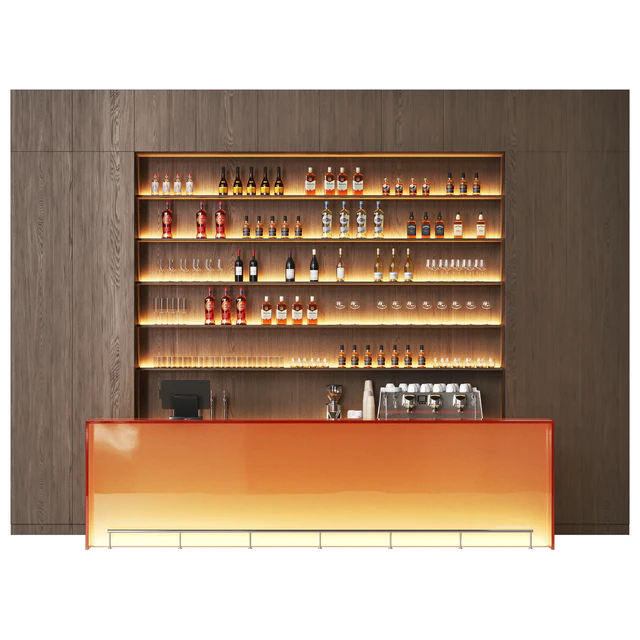 A luminous minimalistic bar with a bar counter — Скачать