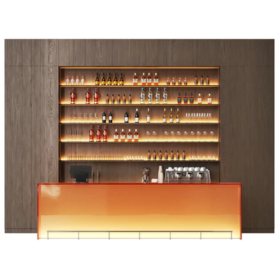 A luminous minimalistic bar with a bar counter — Вид 4