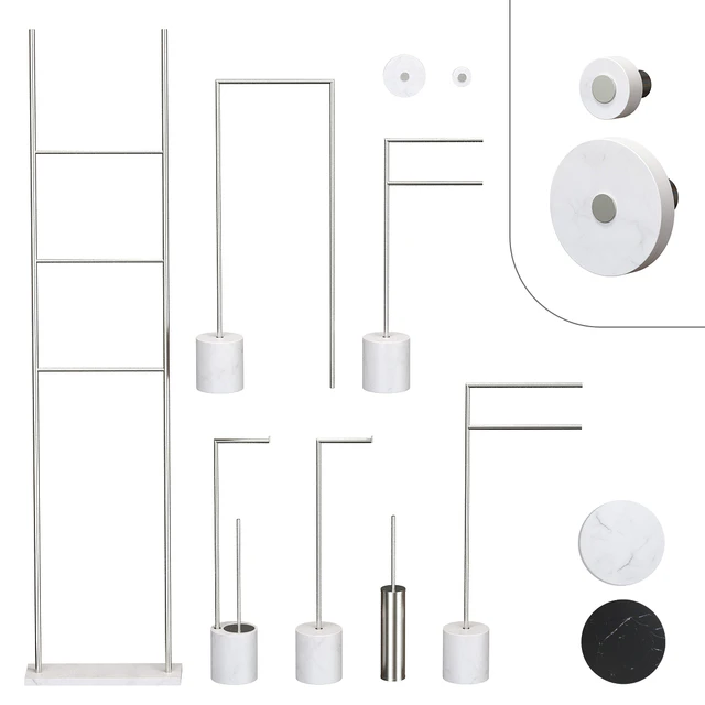 Stand set with bathroom accessories BERTOCCI Carrarino — Скачать