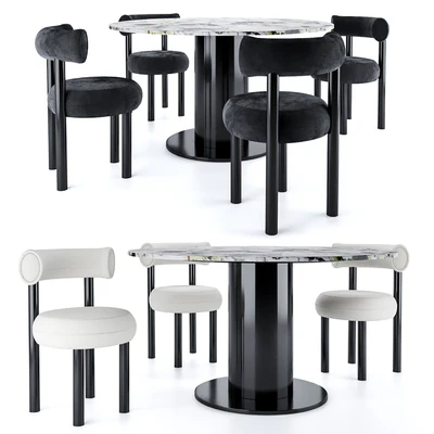 Tom Dixon FAT Dining chair & TUBE WIDE Dining table — Ver 1