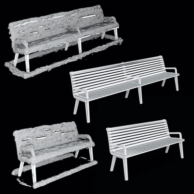 Benches Paris Adanat under the snow — Ver 4