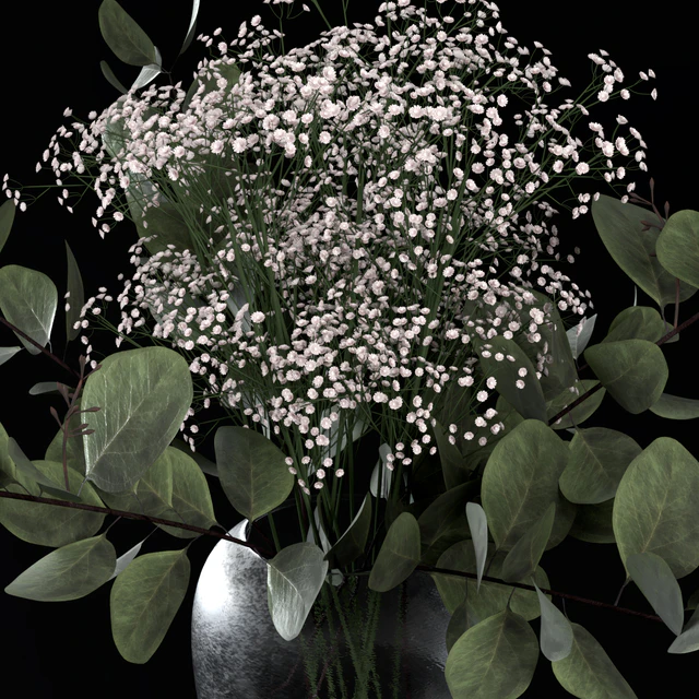 Bouquets of eucalyptus with flowers and grass — Descargar