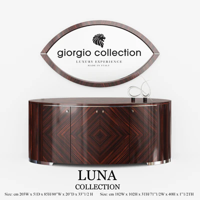 Комод овальный с зеркалом Giorgio collectio, коллекция Luna — Вид 1
