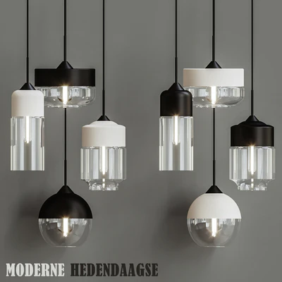Moderne Hedendaagse Retro Art Metal Glazen Hanger Lampen — Скачать