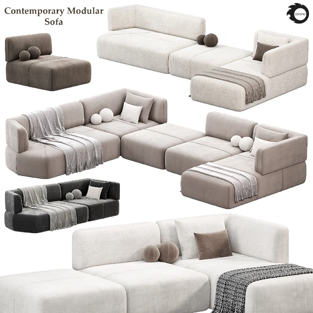 Contemporary Modular Sofa Offered in Elephant Velvet by 1stdibs — Descargar