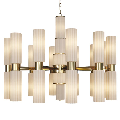 Gold and white glass chandelier — Вид 1