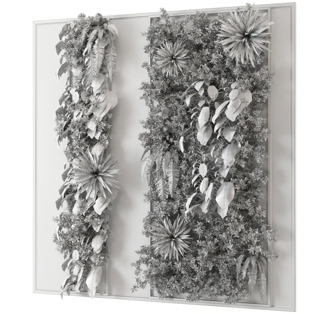 Indoor Wall  Vertical Garden in Wooden Base - Set 536 — Скачать