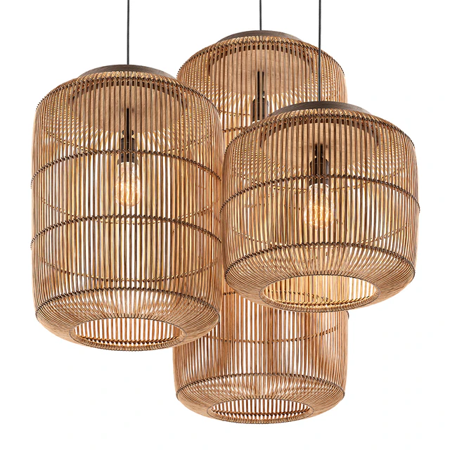 Wabi-Sabi Style Pendant Lights Chinese Rotan Chandeliers — Descargar