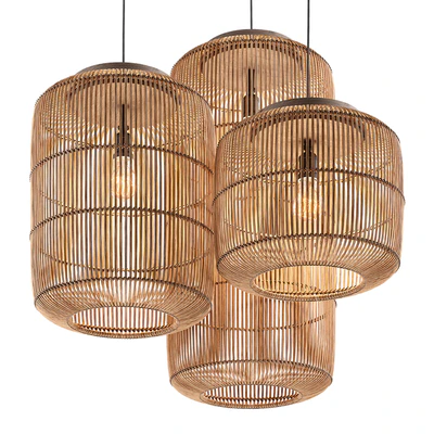 Wabi-Sabi Style Pendant Lights Chinese Rotan Chandeliers — Ver 1