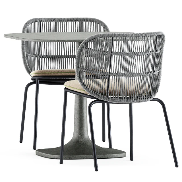 Kodo dining chairs by Vincent Sheppard and Fiore Outdoor table by bebitalia — Скачать