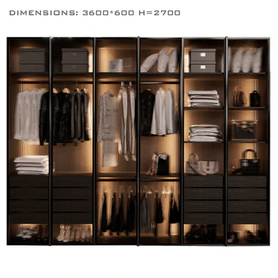 Wardrobe with glass doors 5 — Ver 1