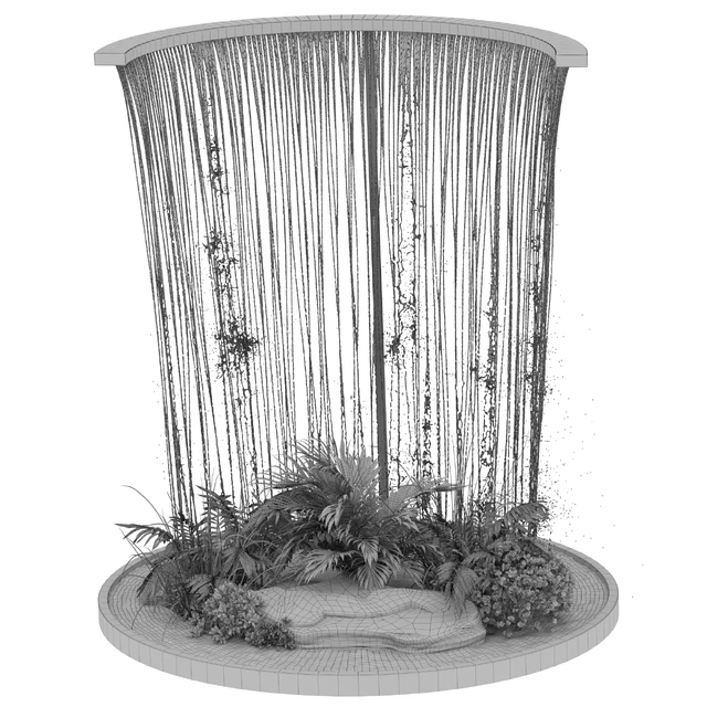 Waterfall fountains and plant 07 — Скачать