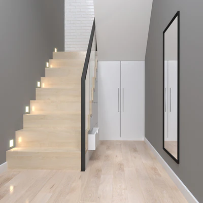 Staircase with storage and mirror system — Ver 3