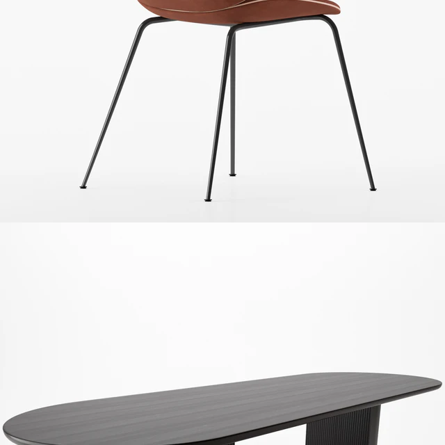 Gubi Beetle chair, Moon table, Multi-Lite Pendant — Скачать