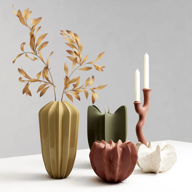 A set of vases with a candlestick. — Descargar
