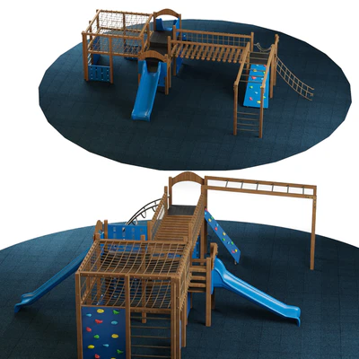 Kids playground equipment with slide climbing 01 — Вид 3