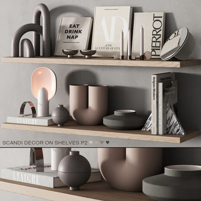 217 decor on shelves 02 neutral scandi accessories 00 — Скачать