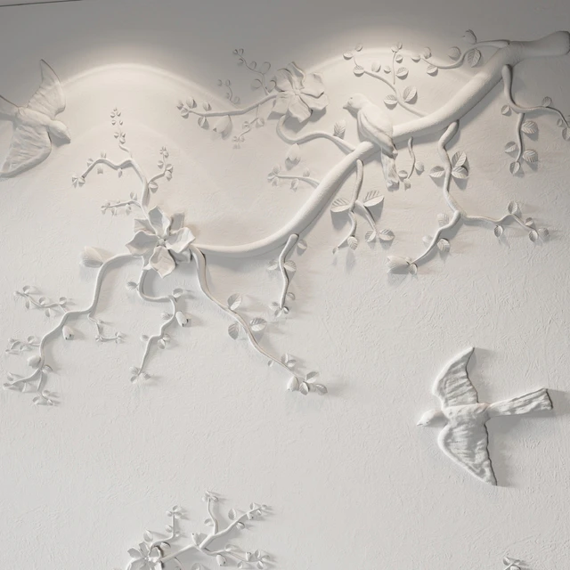 Bas-relief Branches Birds — Descargar