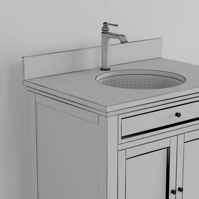 Keller Double Vanity for Undermount Sinks - Vintage Navy Blue — Descargar