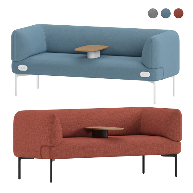 Haworth Cabana Sofa S9C2-0 With Integrated Table — Скачать