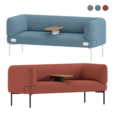 Haworth Cabana Sofa S9C2-0 With Integrated Table — Вид 1