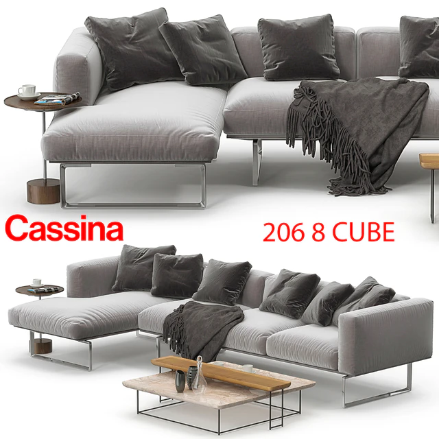 Cassina 206 8 CUBE sofa corner set — Скачать