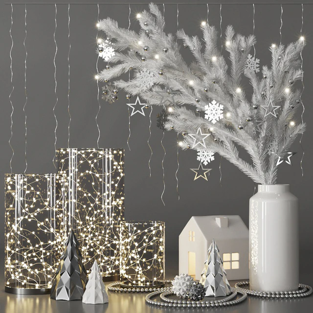 Christmas Decorative set with spruce branch and garlands — Скачать