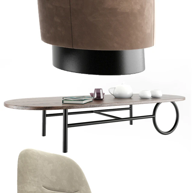 Minotti Sofa And Arm Chair Set — Скачать
