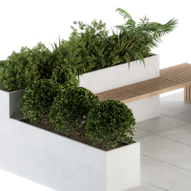 Roof Garden and Landscape Furniture with Pergola 06 — Скачать