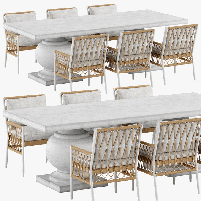 Serena and Lily Salt Greek chair Terrace table set — Descargar
