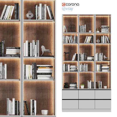 Showcase cabinet with books — Ver 5