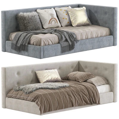Cushy Upholstered Platform Corner Bed 2 — Ver 1