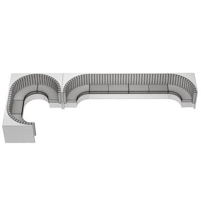 Restaurant Bar Set 01 Part5 Long Sofa with Corner sofa & 2 colors Corona & Vray — Ver 4