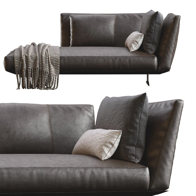 Chaise Lounge Evergreen Leather By Flexform — Descargar