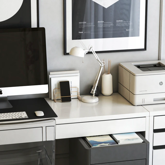IKEA workplace set with TOBIAS chair, IDASEN drawer unit and MICKE table — Скачать